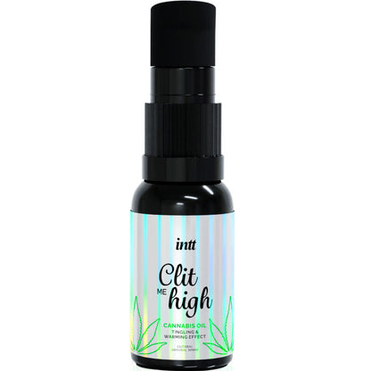 Imagem do INTT RELEASES Óleo Excitante Clitoriano Clit Me High Cannabis 15ml, realçando o frasco e a embalagem.