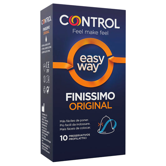 CONTROL Preservativo Adapta Easy Way Finissimo 10 Unidades com aplicador, exibindo a embalagem e o produto.
