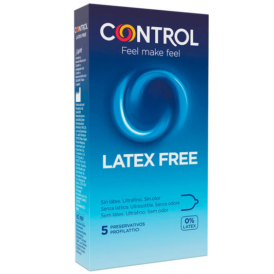 Pack de CONTROL Preservativos Sem Látex Free, 5 unidades, para sensibilidade máxima e segurança.
