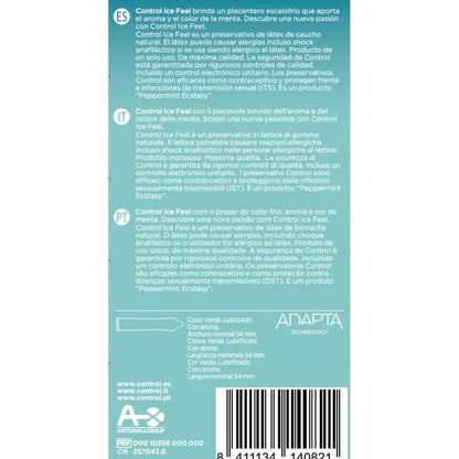 CONTROL Preservativo Efeito Ice Feel Cool Menta 10 Unidades para prazer refrescante e seguro