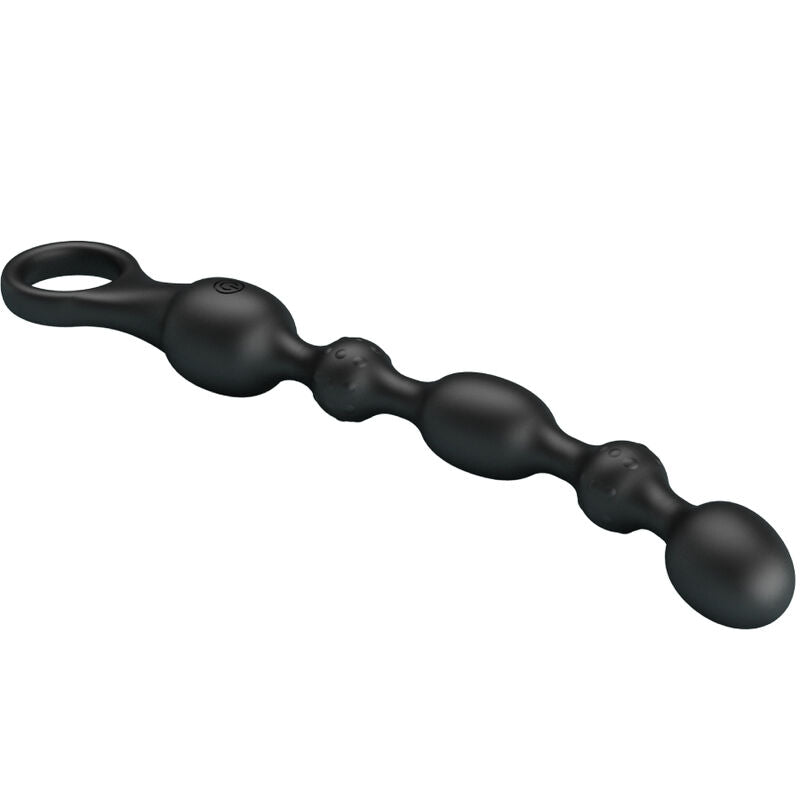 Vibrador Anal de Contas PRETTY LOVE, feito de silicone recarregável, para estimulação anal.