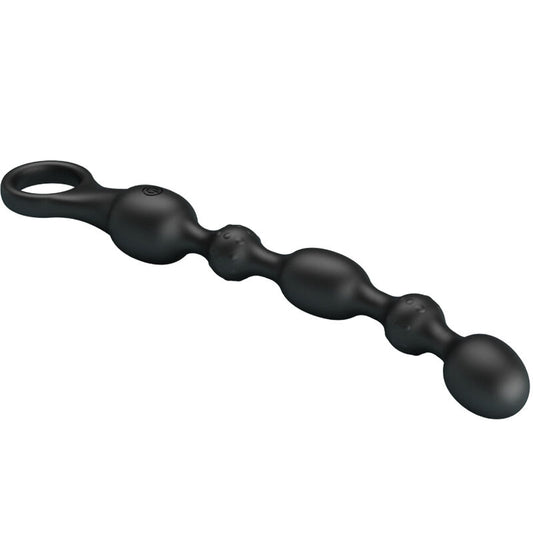 Vibrador Anal de Contas PRETTY LOVE, feito de silicone recarregável, para estimulação anal.