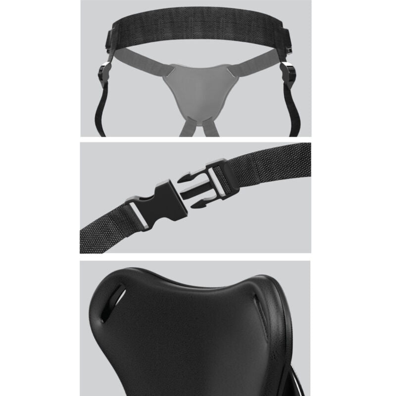 Arnês Body Dock Universal Strap-On PIPEDREAMS com sistema de sucção patenteado para dildos.