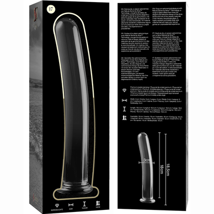 Dildo de Vidrio Borosilicato Transparente Modelo 17 - 18.5 cm