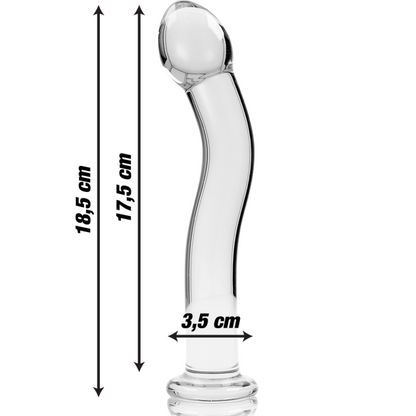 Dildo Modelo 18 Vidro Borossilicato Transparente 18.5 cm -O- 3.5 cm