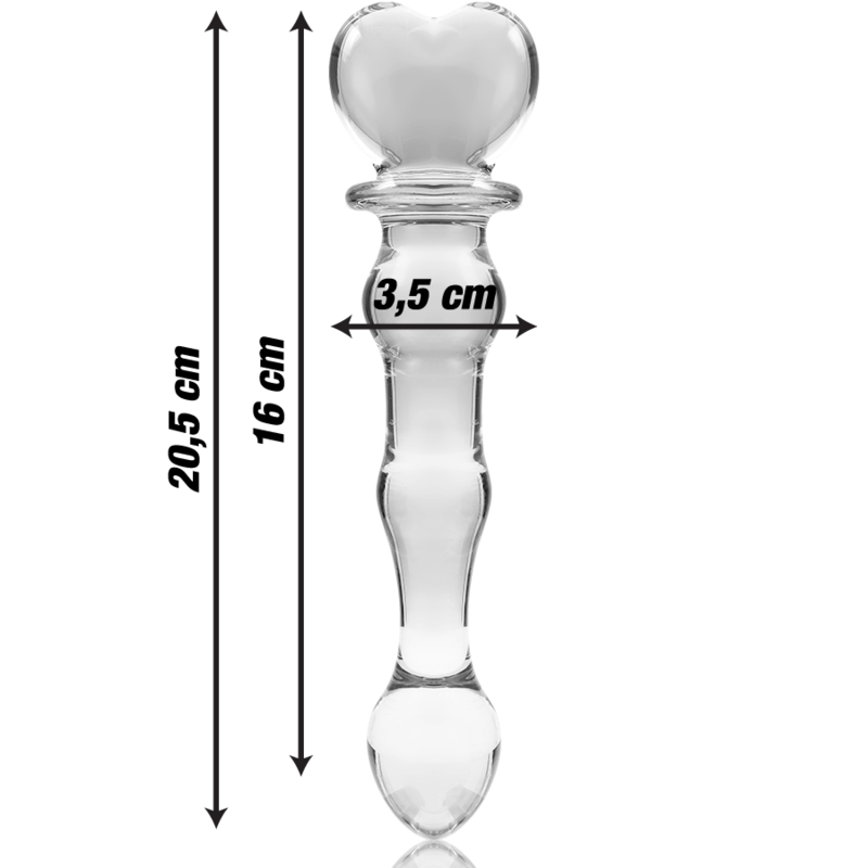 Dildo Modelo 21 Vidro Borosilicato Transparente 20.5 cm