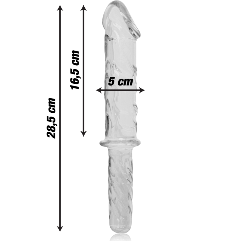 Dildo Vidrio Borosilicato Transparente 28.5 CM -O- 5 CM