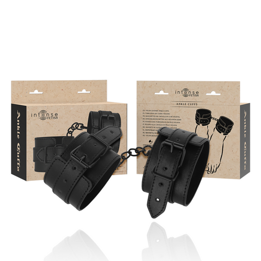 INTENSE FETISH Punhos de Tornozelo de Couro Vegano para BDSM e contenção.