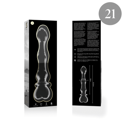 Dildo Modelo 21 Vidro Borosilicato Transparente 20.5 cm
