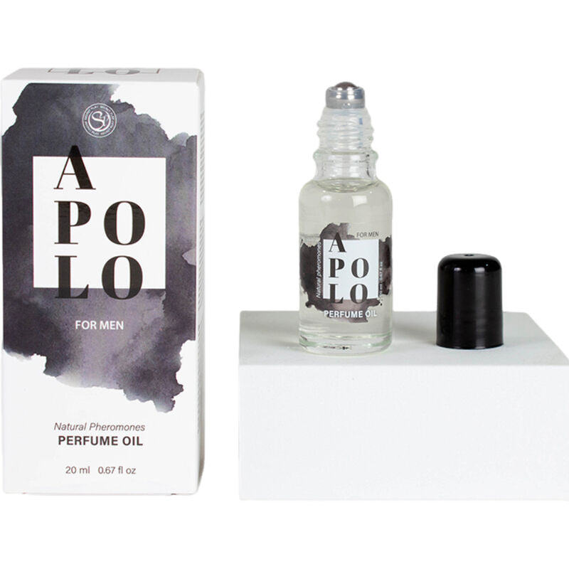 Frasco de Óleo de Perfume de Feromonas Naturais SECRETPLAY Apolo 20ml com aplicador roll-on.