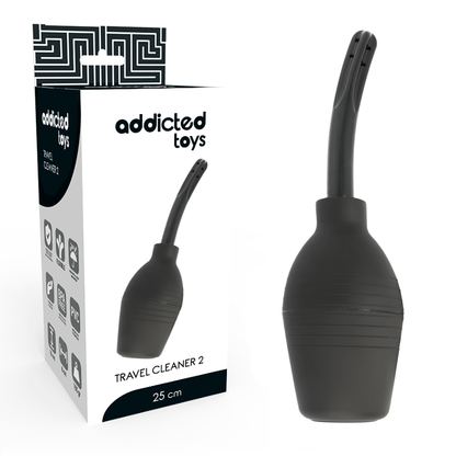 ADDICTED TOYS Squeeze Clean Higienizador Anal Preto para uma limpeza confortável e segura.