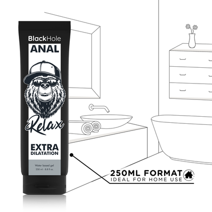 BLACK HOLE Gel Lubrificante Anal Dilatador e Relaxante 250 ML para sexo anal confortável.