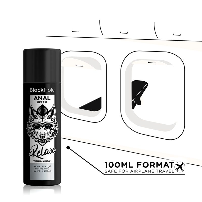Black Hole Lubrificante Anal Relaxante Dilatador com Hialuron 100 ML para prazer e cuidado íntimo.