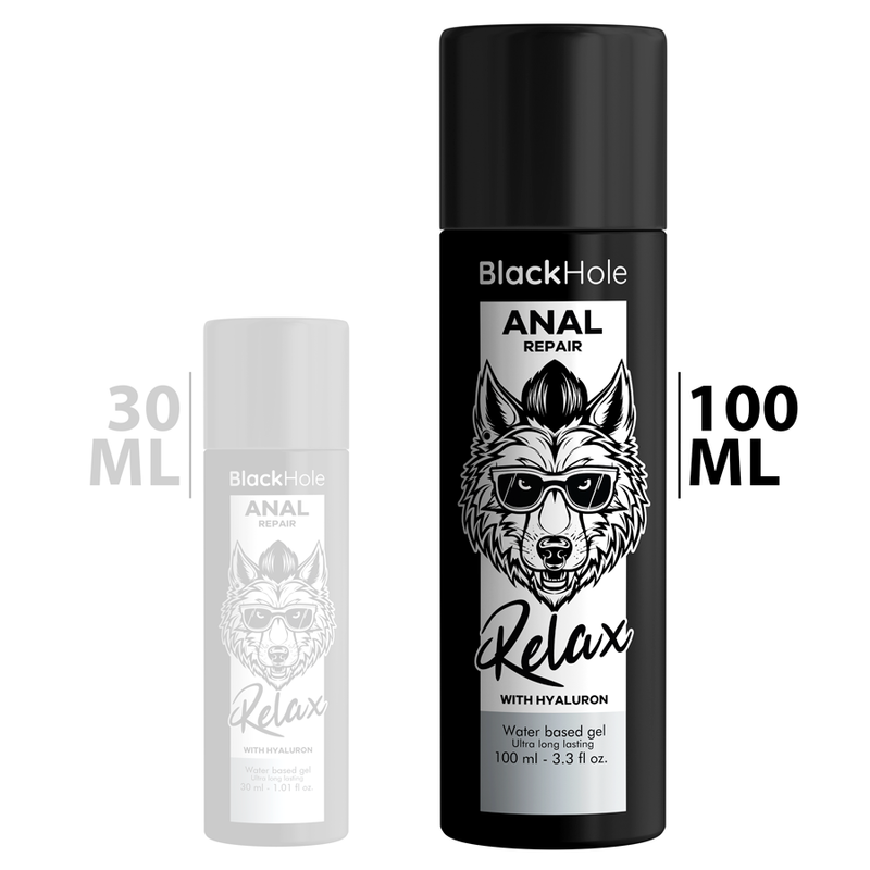 Black Hole Lubrificante Anal Relaxante Dilatador com Hialuron 100 ML para prazer e cuidado íntimo.