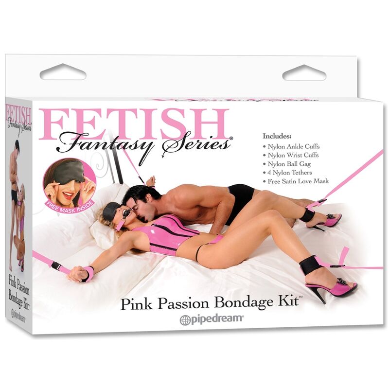 Kit Bondage FETISH FANTASY SERIES Rosa com Algemas Peludas