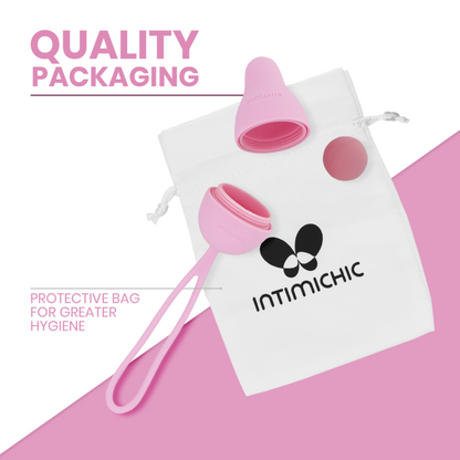 Kit INTIMICHIC Pelvis Health I 2.0 com bolas vaginais para exercícios de Kegel e fortalecimento do assoalho pélvico.