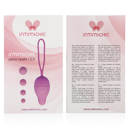 Kit INTIMICHIC Pelvis Health I 2.0 com bolas vaginais para exercícios de Kegel e fortalecimento do assoalho pélvico.