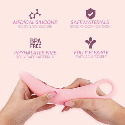 Conjunto INTIMICHIC de 5 dilatadores vaginais de silicone médico para conforto e reabilitação.