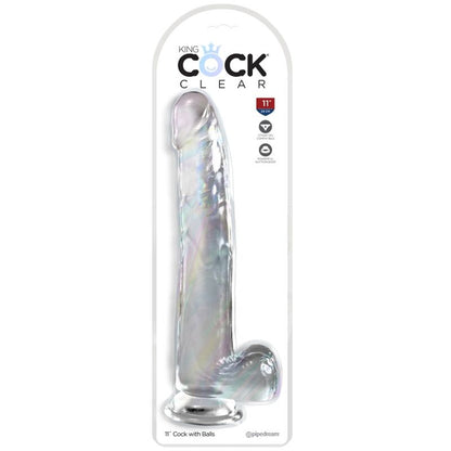 Dildo Clear con Testículos 24.8 cm Transparente