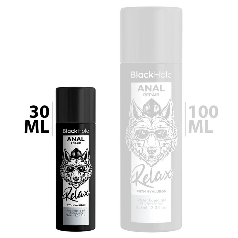 Imagem do Black Hole Lubrificante Anal Relaxante e Dilatador com Hialuron 30ml, mostrando a embalagem do produto.