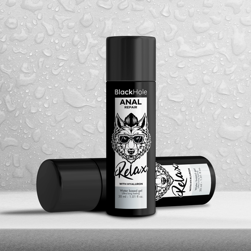 Imagem do Black Hole Lubrificante Anal Relaxante e Dilatador com Hialuron 30ml, mostrando a embalagem do produto.