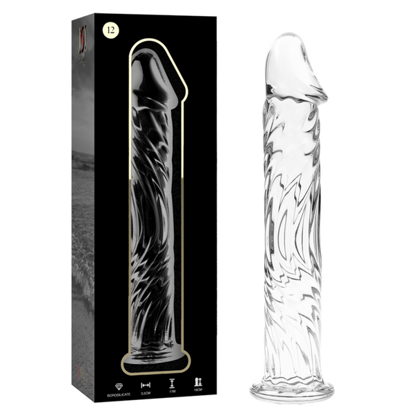 NEBULA SERIES BY IBIZA – Modelo 12 Dildo Vidro Borossilicato Transparente 17 cm × Ø 3,5 cm