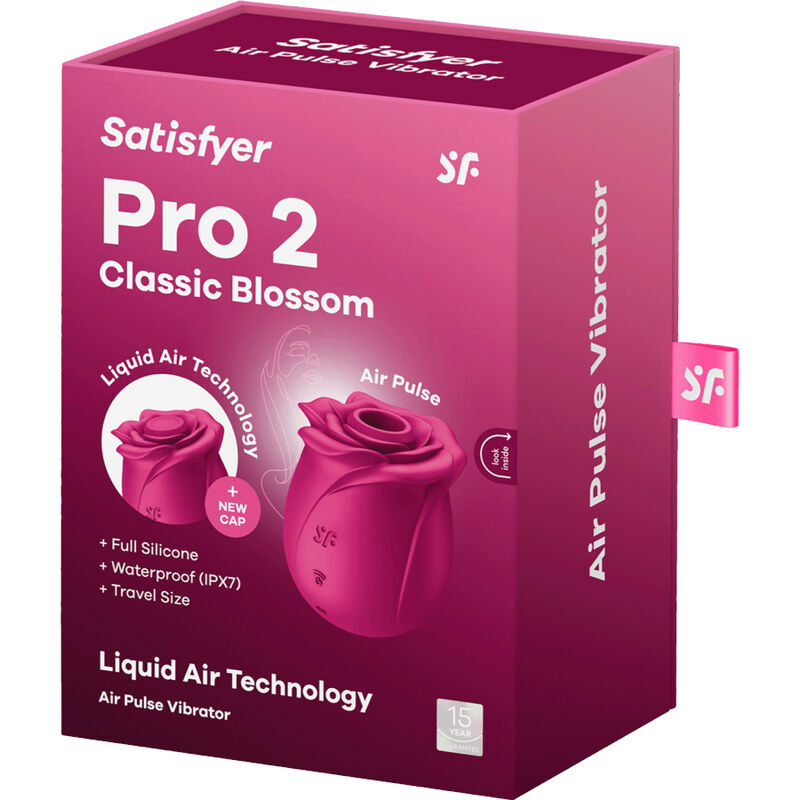 Vibrador Satisfyer Air Pulse Pro 2 Classic Blossom com design floral e tecnologia Liquid Air