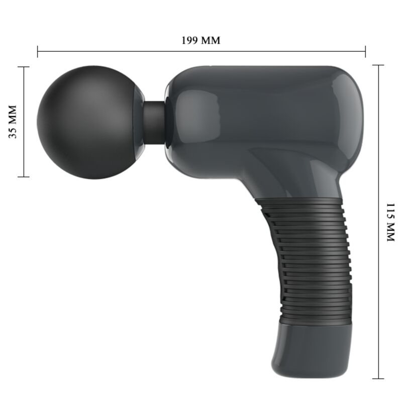 Imagem do Pretty Love Massageador Recarregável 7 Funções 5 Velocidades, mostrando seu design ergonómico e a cabeça flexível.