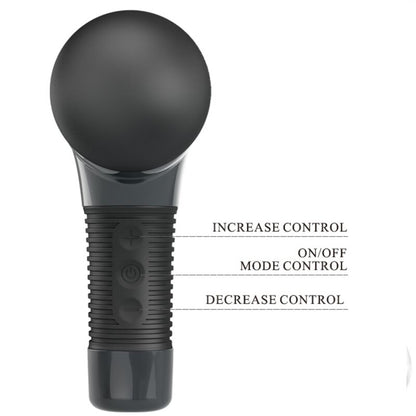 Imagem do Pretty Love Massageador Recarregável 7 Funções 5 Velocidades, mostrando seu design ergonómico e a cabeça flexível.