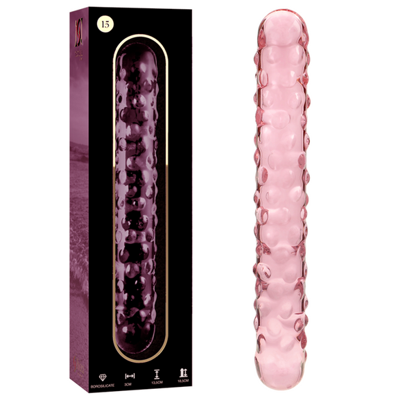 NEBULA SERIES BY IBIZA – Modelo 15 Dildo Vidro Borossilicato Rosa 18,5 cm ⌀ 3 cm
