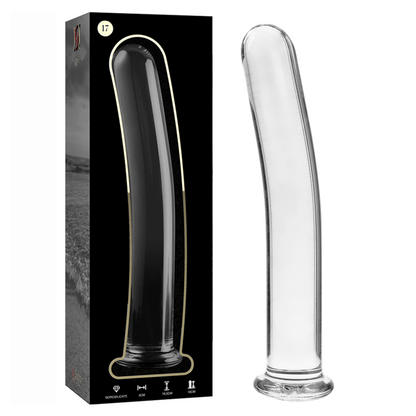 Dildo de Vidrio Borosilicato Transparente Modelo 17 - 18.5 cm
