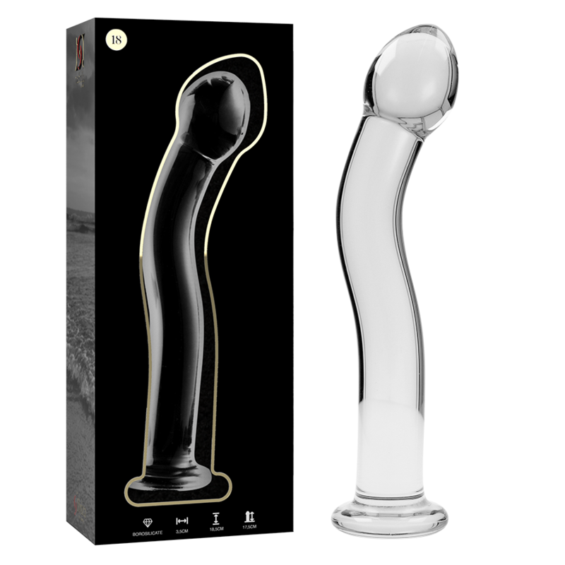 Dildo Modelo 18 Vidro Borossilicato Transparente 18.5 cm -O- 3.5 cm