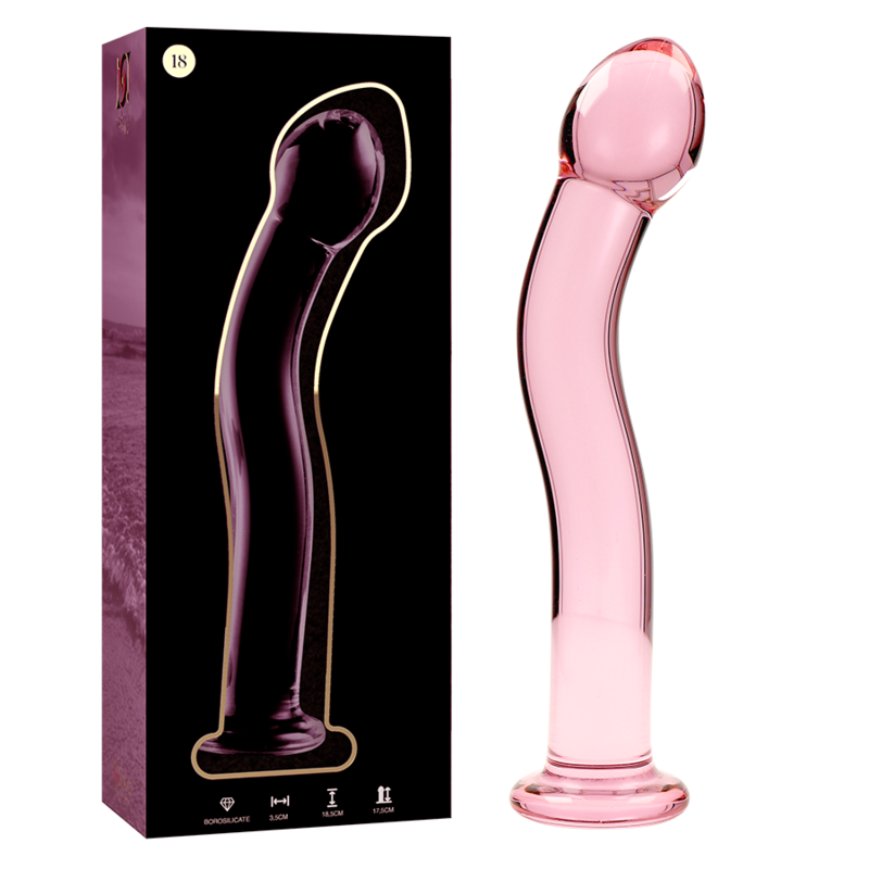 Dildo Modelo 18 Vidro Borossilicato Transparente 18.5 cm -O- 3.5 cm