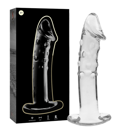 Dildo Modelo 19 de Vidro Borosilicato Transparente 18.5 cm Ø 4 cm