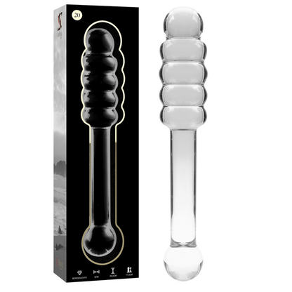 Dildo Modelo 20 Vidrio Borosilicato Transparente 20.5 cm Ø 3 cm