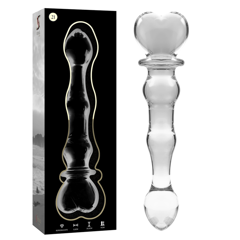 Dildo Modelo 21 Vidro Borosilicato Transparente 20.5 cm