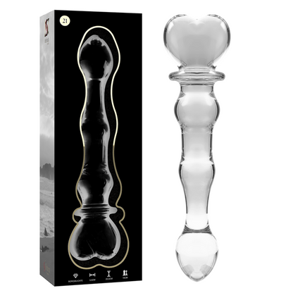 Dildo Modelo 21 Vidro Borosilicato Transparente 20.5 cm