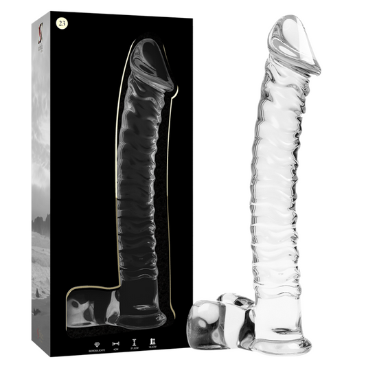 Dildo de Vidro Borosilicato Transparente NEBULA MODELO 23 - 21.5 CM x 4 CM
