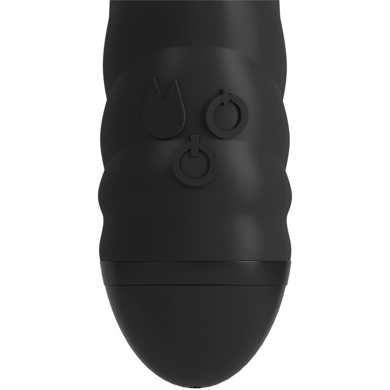 Vibrador Twister Rotador Coelho Adrien Lastic preto com múltiplos motores e silicone de alta qualidade