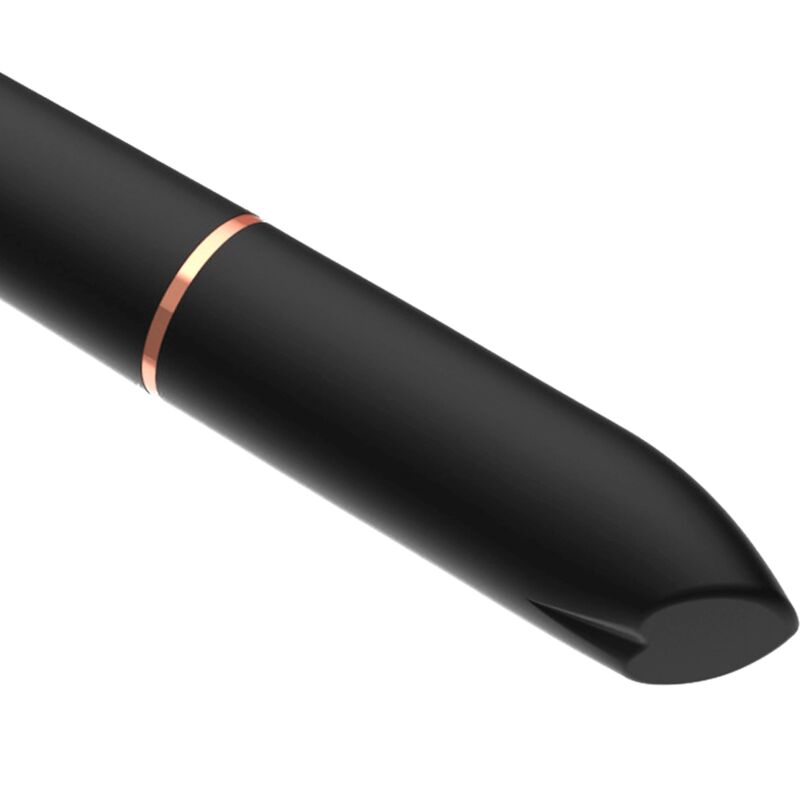 Bala Vibratória ADRIEN LASTIC Rocket preta, compacta e recarregável, para estimulação externa.