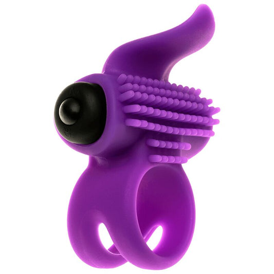 Imagem do Adrien Lastic Anel Vibrador Duplo com Bala, mostrando seu design de silicone flexível e detalhes do estimulador.