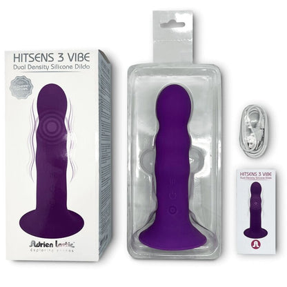 ADRIEN LASTIC Hitsens Vibe 3, vibrador de silicone roxo com dupla densidade e 10 modos de vibração.