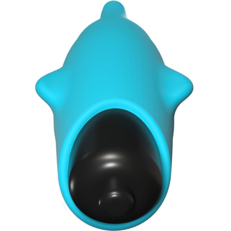 Close-up of the ADRIEN LASTIC Flippy Golfinho Pocket Vibrator, showing its ergonomic dolphin shape and soft silicone texture.