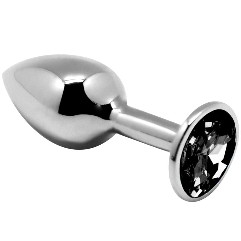 Close-up of the ALIVE Mini Plug Anal Metálico Preto Tamanho L showing its design and features.