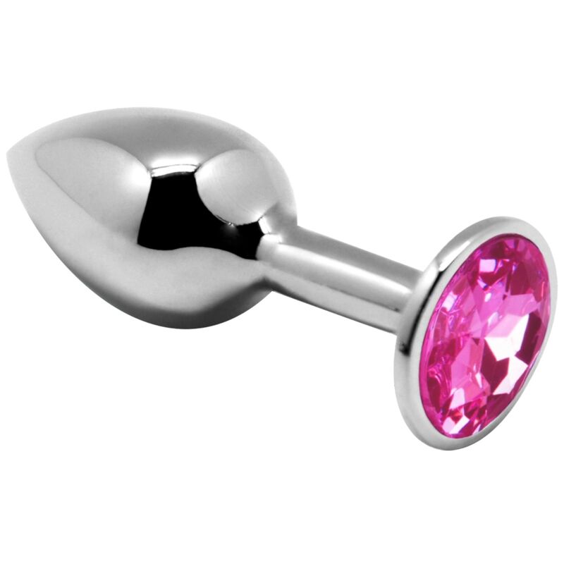 Close-up do ALIVE Mini Plug Anal Metálico Rosa com Diamante Tamanho L, mostrando seu design elegante e material.