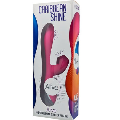 ALIVE Vibrador Caribbean Shine fúcsia com ventosa, design ergonómico para estimulação do Ponto G e clitóris.
