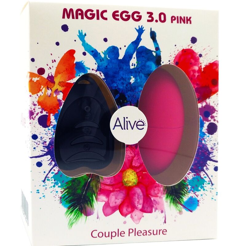 Ovo Vibratório ALIVE Magic Egg 3.0 Rosa com Controle Remoto, mostrando seu design compacto e cor vibrante.