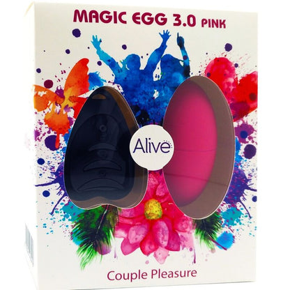 Ovo Vibratório ALIVE Magic Egg 3.0 Rosa com Controle Remoto, mostrando seu design compacto e cor vibrante.