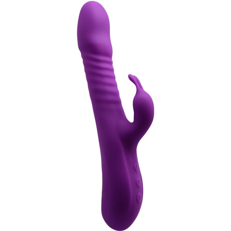 Vibrador Coelho de Silicone Violeta ALIVE RoMAX com funções de aquecimento e impulso.