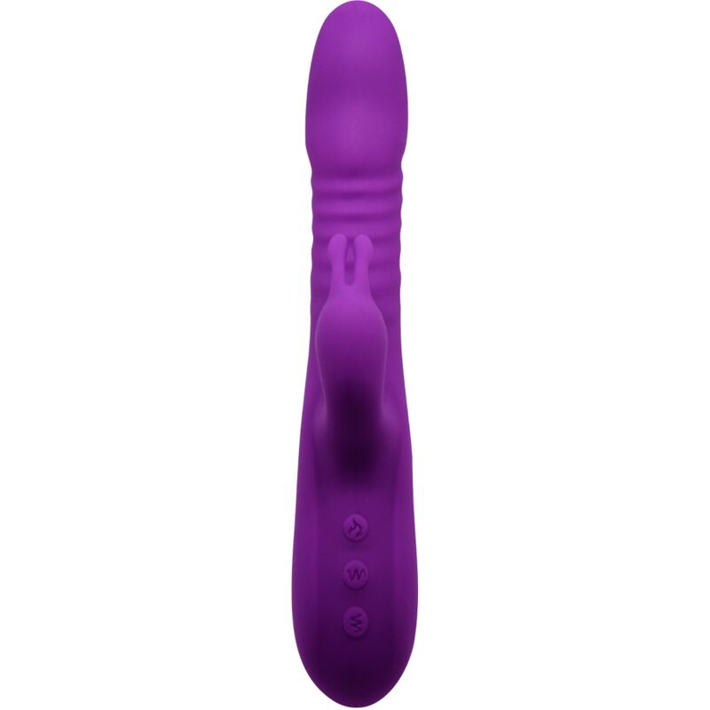 Vibrador Coelho de Silicone Violeta ALIVE RoMAX com funções de aquecimento e impulso.